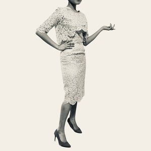 1950s 1950’s Lace Shift Dress with Bolero XS